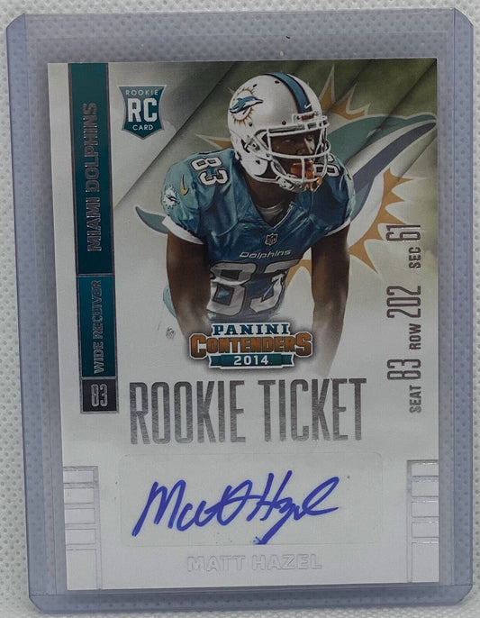 MATT HAZEL 2014 CONTENDERS ROOKIE TICKET SP VARIATION AUTO RC #160