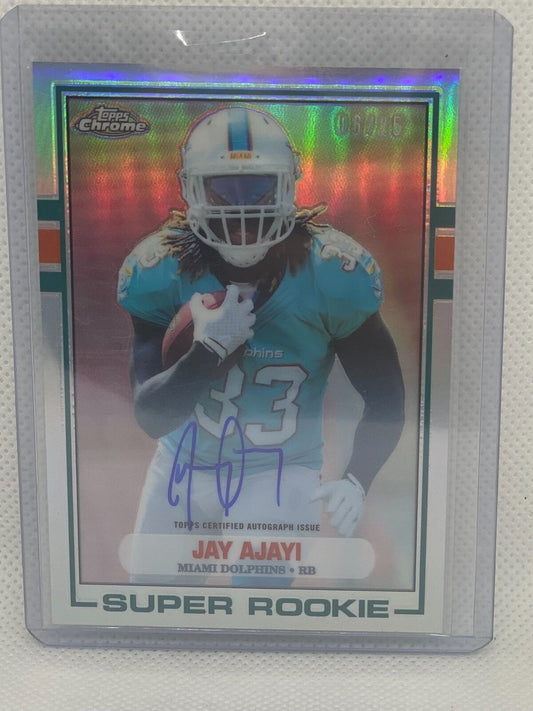 JAY AJAYI 2015 TOPPS CHROME SUPER ROOKIE REFRACTOR ON CARD AUTO RC #D 6/25