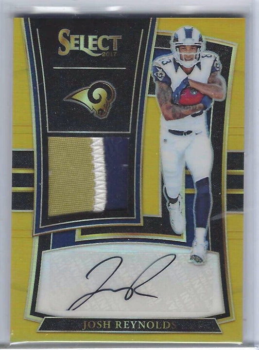 JOSH REYNOLDS 2017 PANINI SELECT GOLD PRIZM RPA PATCH AUTO RC #D /10