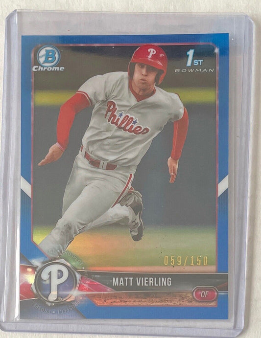 MATT VIERLING 2018 BOWMAN CHROME 1ST PROSPECT BLUE REFRACTOR #D 059/150