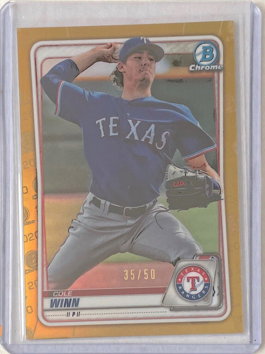 COLE WINN 2020 BOWMAN CHROME PROSPECT GOLD REFRACTOR #D 35/50