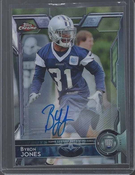 BYRON JONES 2015 TOPPS CHROME ON CARD ROOKIE AUTO RC #201