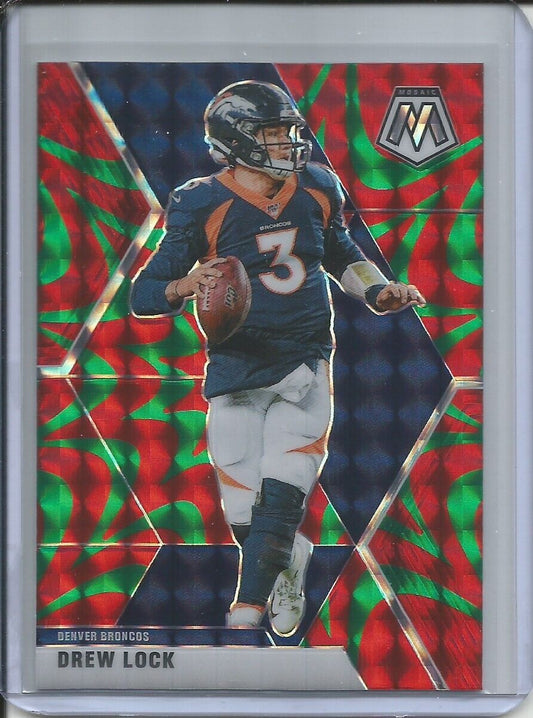 DREW LOCK 2019-20 PANINI MOSAIC REACTIVE GREEN PRIZM BRONCOS