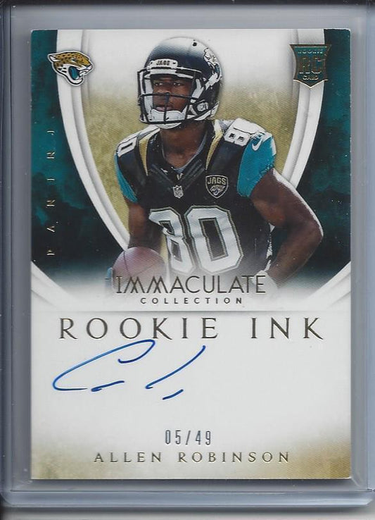 ALLEN ROBINSON 2014 IMMACULATE ROOKIE INK GOLD JAGUARS ON CARD AUTO RC #D 5/49