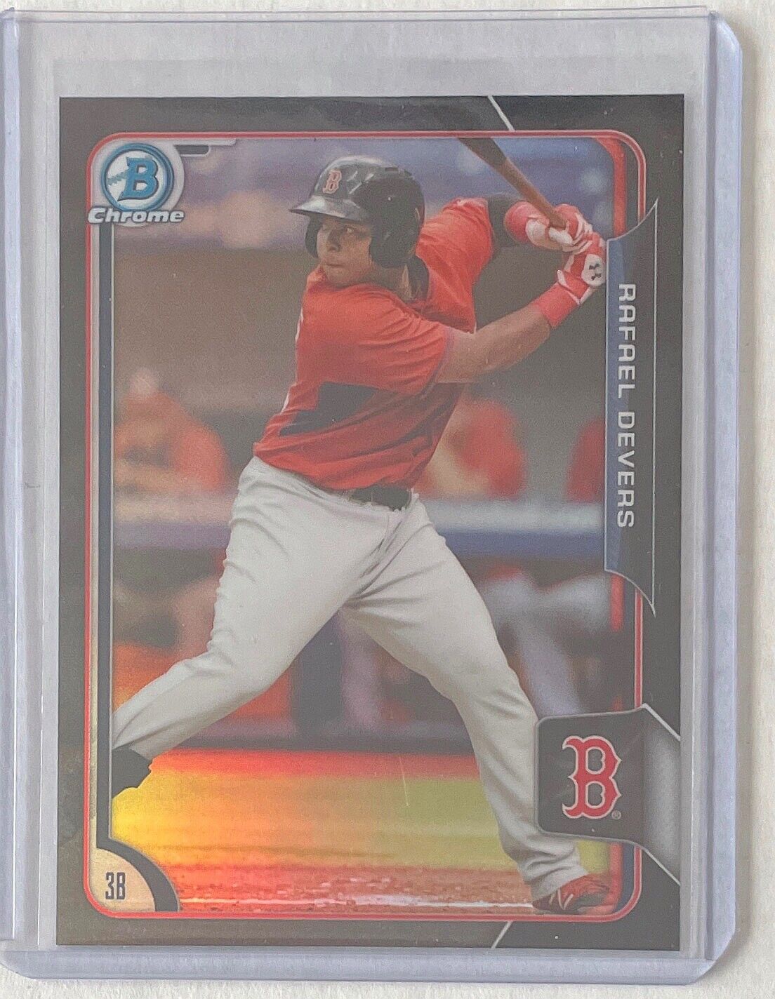 RAFAEL DEVERS 2015 BOWMAN CHROME PROSPECT BLACK REFRACTOR #BCP34