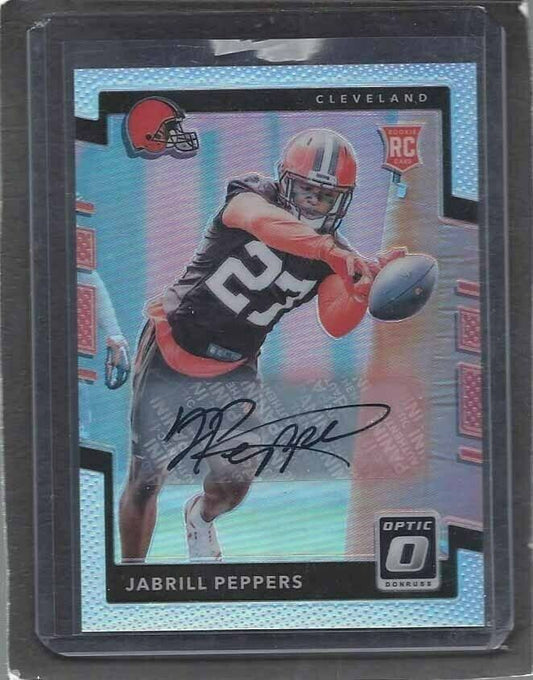 JABRILL PEPPERS 2017 DONRUSS OPTIC SILVER HOLO AUTO RC #D 13/99