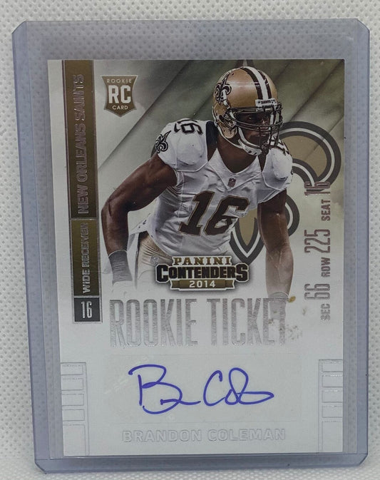BRANDON COLEMAN 2014 PANINI CONTENDERS ROOKIE TICKET AUTO RC #107