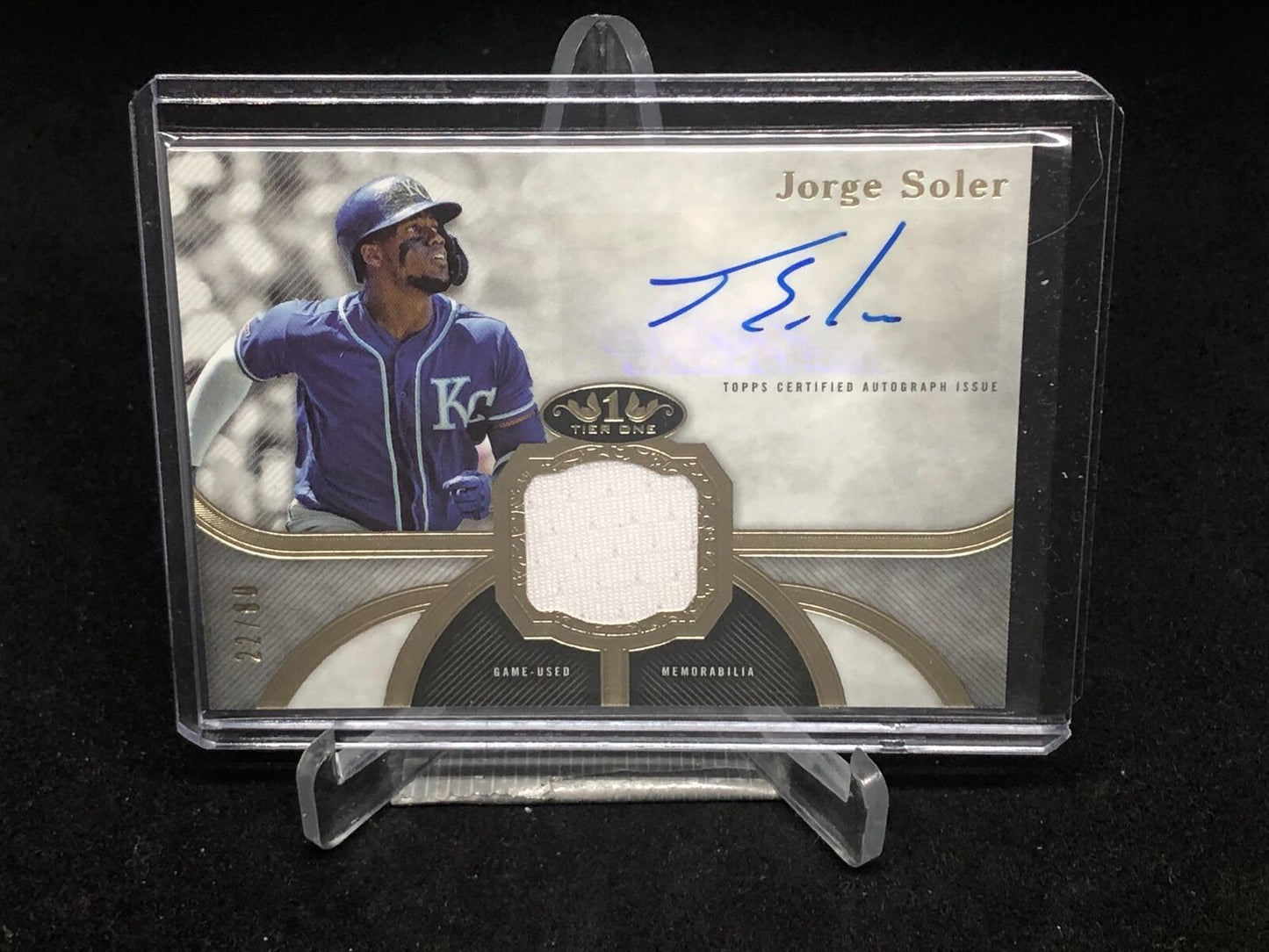 JORGE SOLER 2020 TOPPS TIER ONE RELIC JERSEY AUTO #D 22/80