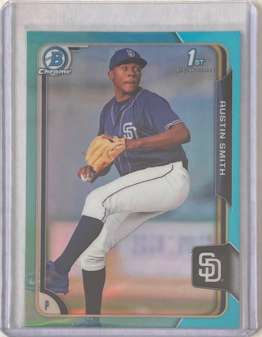 AUSTIN SMITH 2015 BOWMAN CHROME 1ST PROSPECT SKY BLUE REFRACTOR #180