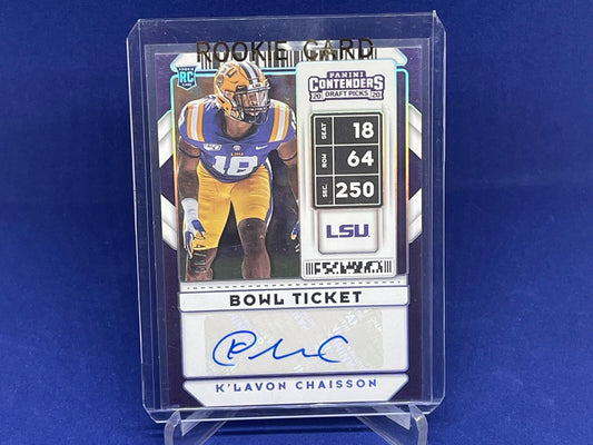 K'LAVON CHAISSON 2020 PANINI CONTENDERS DRAFT PICKS BOWL TICKET AUTO RC #D 24/99