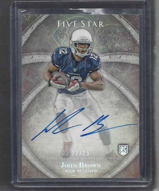 JOHN BROWN 2014 TOPPS FIVE STAR SILVER RAINBOW ON CARD AUTO RC #D 22/25