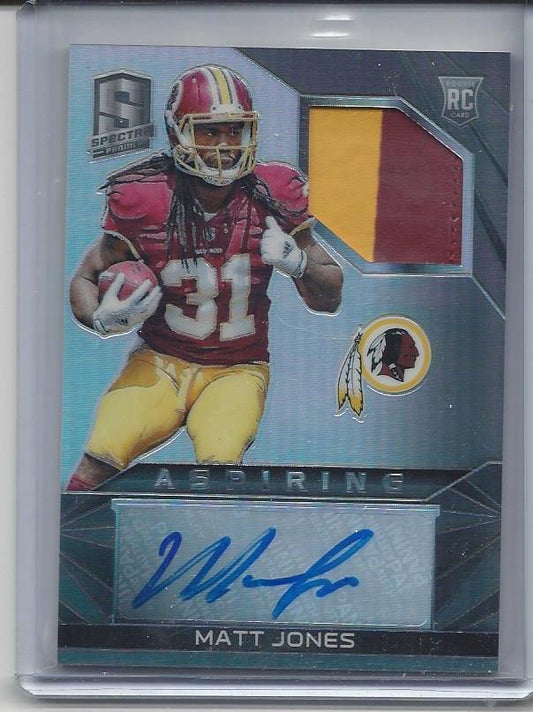 MATT JONES 2015 SPECTRA PRIZM REFRACTOR ASPIRING 2 COLOR PATCH AUTO RC #D 54/99