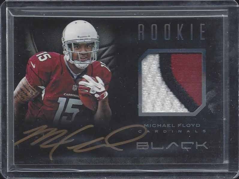 MICHAEL FLOYD 2012 PANINI BLACK RPA MULTICOLOR PATCH ON CARD AUTO RC #D /349