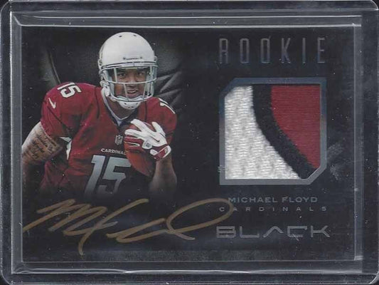 MICHAEL FLOYD 2012 PANINI BLACK RPA MULTICOLOR PATCH ON CARD AUTO RC #D /349