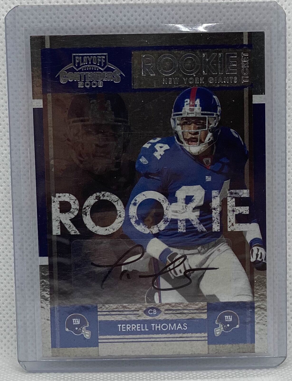 TERRELL THOMAS 2008 PLAYOFF CONTENDERS ROOKIE TICKET AUTO RC #194
