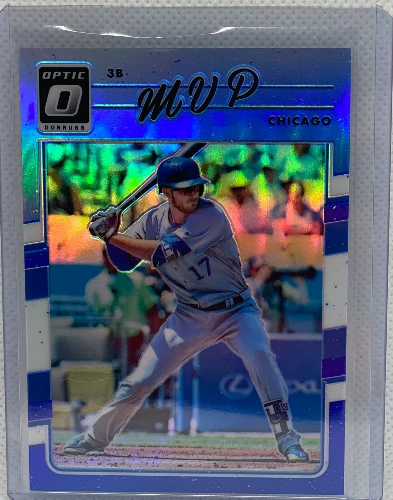 KRIS BRYANT 2017 PANINI DONRUSS OPTIC MVP BLUE PRIZM HOLO #D 072/149