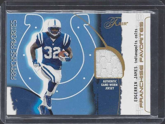 EDGERRIN JAMES 2002 FLAIR FRANCHISE FAVORITES GAME USED COLTS JERSEY