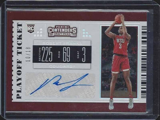 ROBERT FRANKS 2019 CONTENDERS PLAYOFF TICKET FOIL ROOKIE AUTO RC #D 10/18
