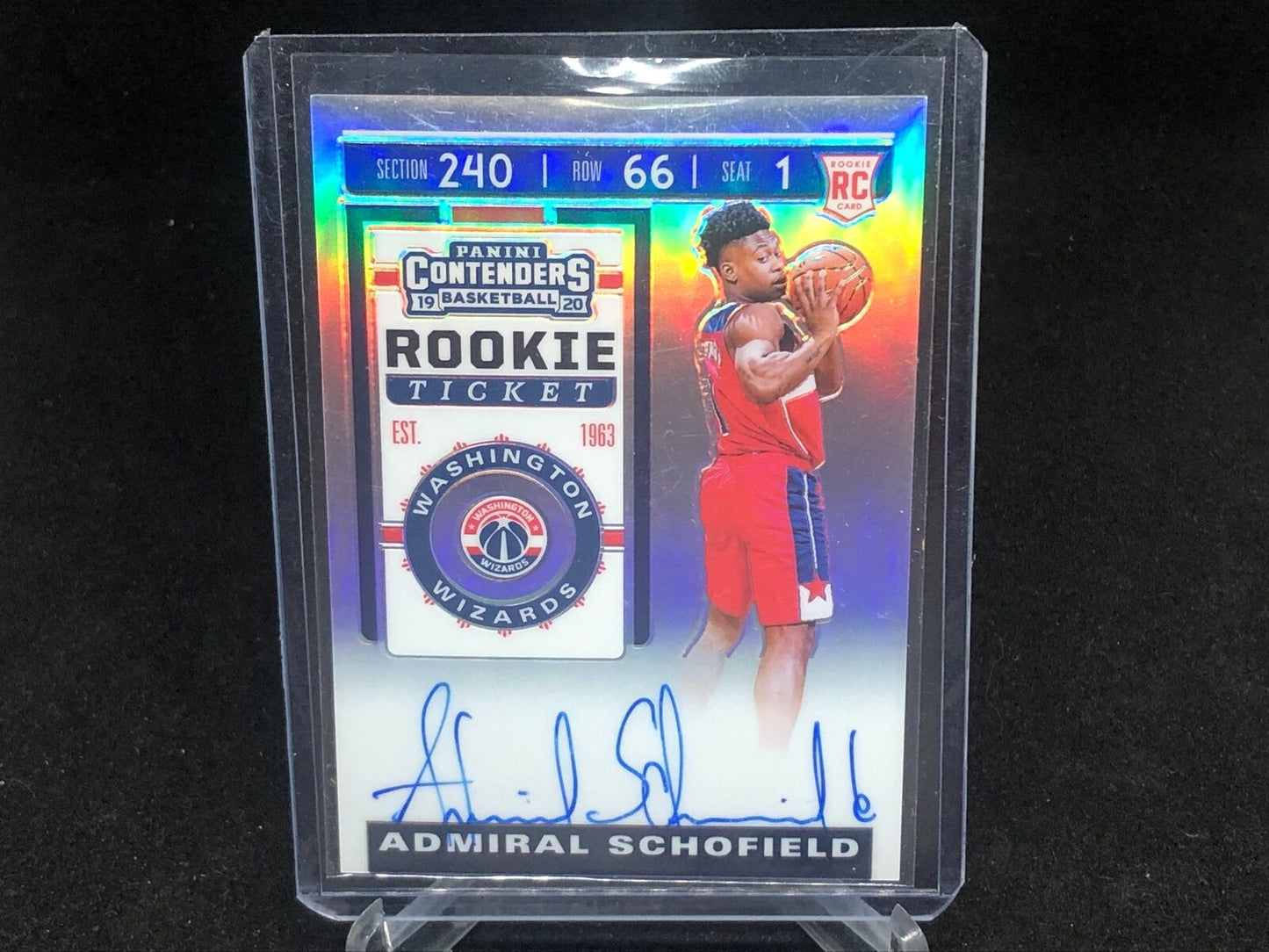 ADMIRAL SCHOFIELD 2019-20 CONTENDERS PREMIUM ROOKIE TICKET SILVER PRIZM AUTO RC