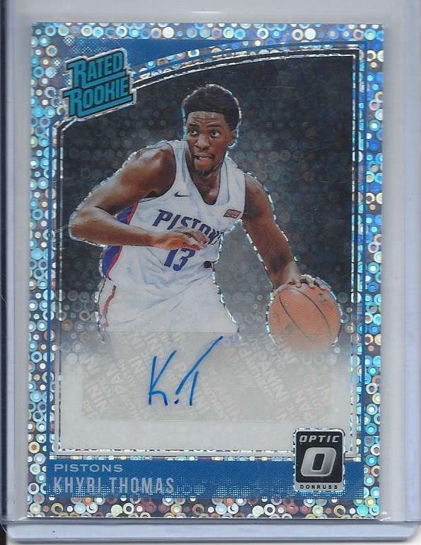 KHYRI THOMAS 2018-19 DONRUSS OPTIC FAST BREAK RATED ROOKIE AUTO RC #173