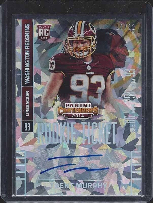 TRENT MURPHY 2014 PANINI CONTENDERS REDSKINS CRACKED ICE ROOKIE AUTO RC #D 18/22