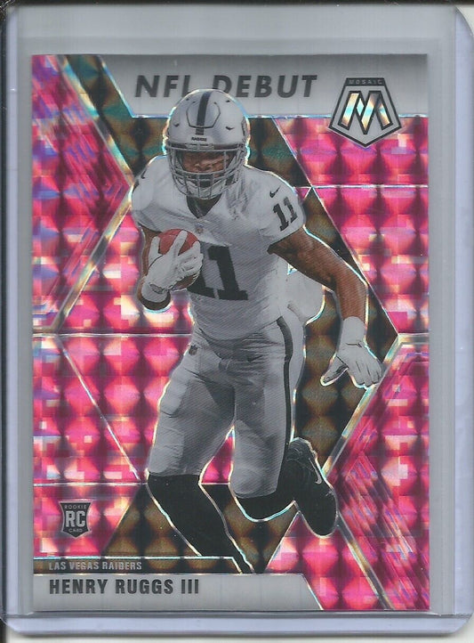 HENRY RUGGS III 2019-20 PANINI MOSAIC NFL DEBUT PINK PRIZM ROOKIE RC RAIDERS