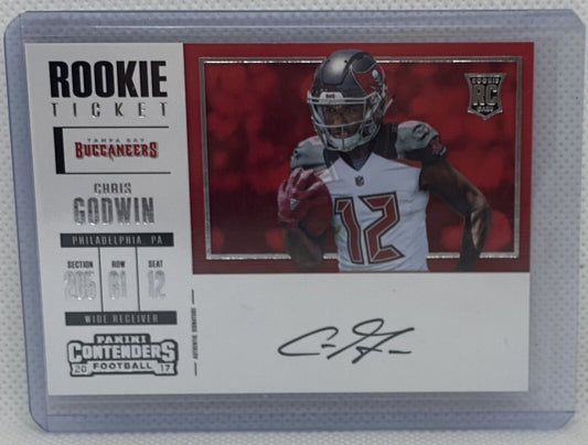 CHRIS GODWIN 2017 CONTENDERS ROOKIE TICKET SP VARIATION ON CARD AUTO RC #377