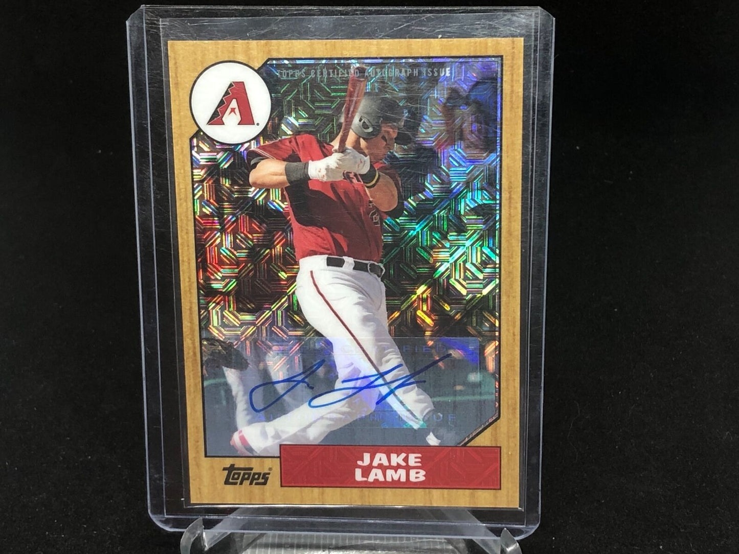 JAKE LAMB 2017 TOPPS SILVER PACK HOBBY CONTINUITY 1987 REFRACTOR AUTO #D 72/99