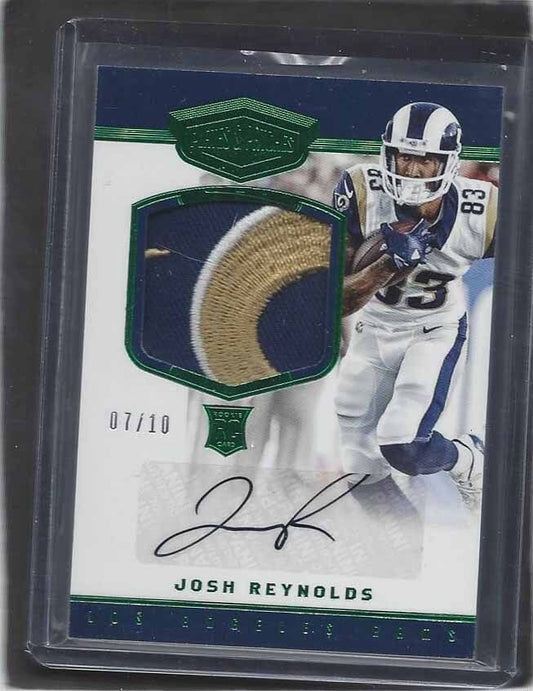 JOSH REYNOLDS 2017 PLATES & PATCHES GREEN 4 COLOR LOGO PATCH AUTO RC #D 7/10