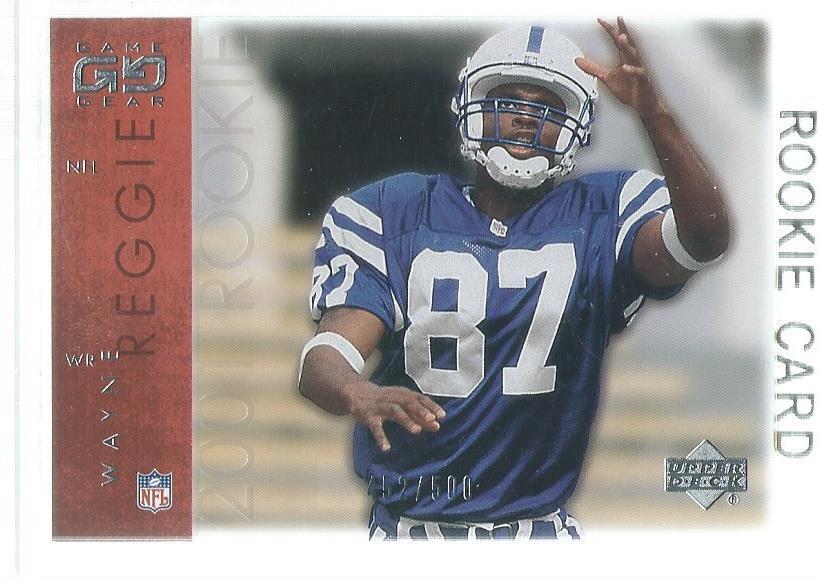 REGGIE WAYNE 2001 UPPER DECK GAME GEAR ROOKIE RC #D 452/500