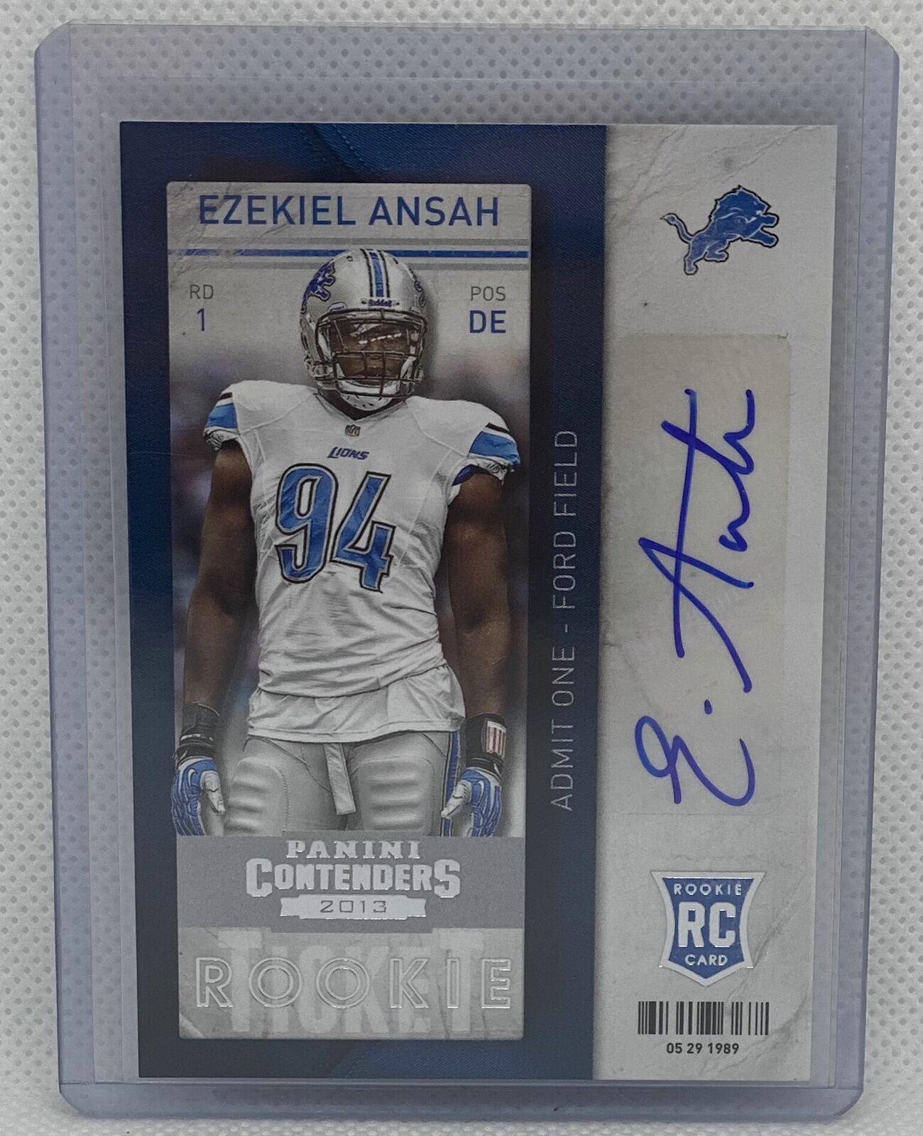 EZEKIEL ANSAH 2013 PANINI CONTENDERS ROOKIE TICKET AUTO RC #140