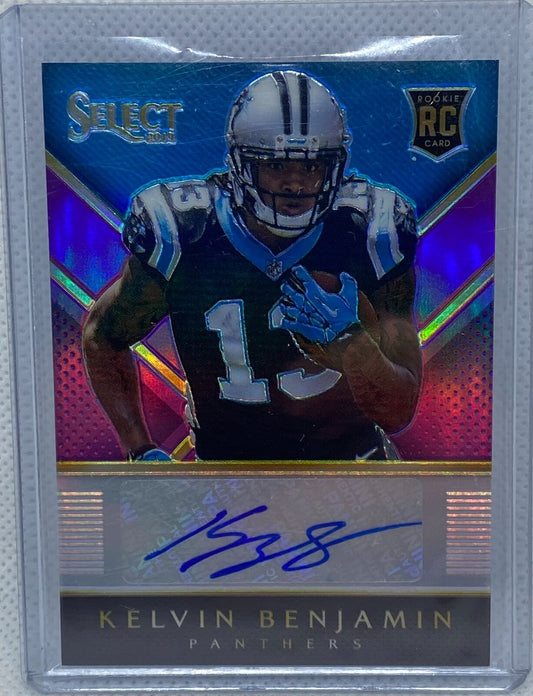 KELVIN BENJAMIN 2014 PANINI SELECT PURPLE PRIZM AUTO RC #D 10/15