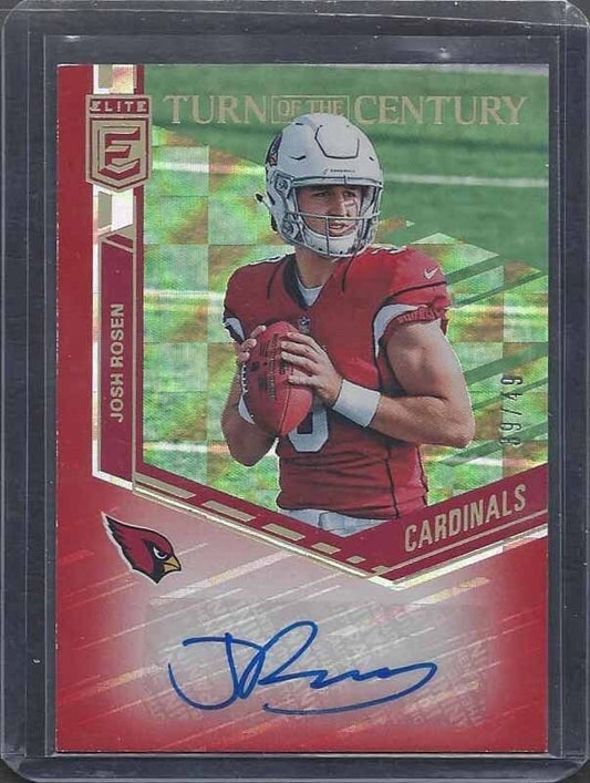 JOSH ROSEN 2018 PANINI DONRUSS ELITE TURN OF THE CENTURY RED AUTO RC #D 39/49