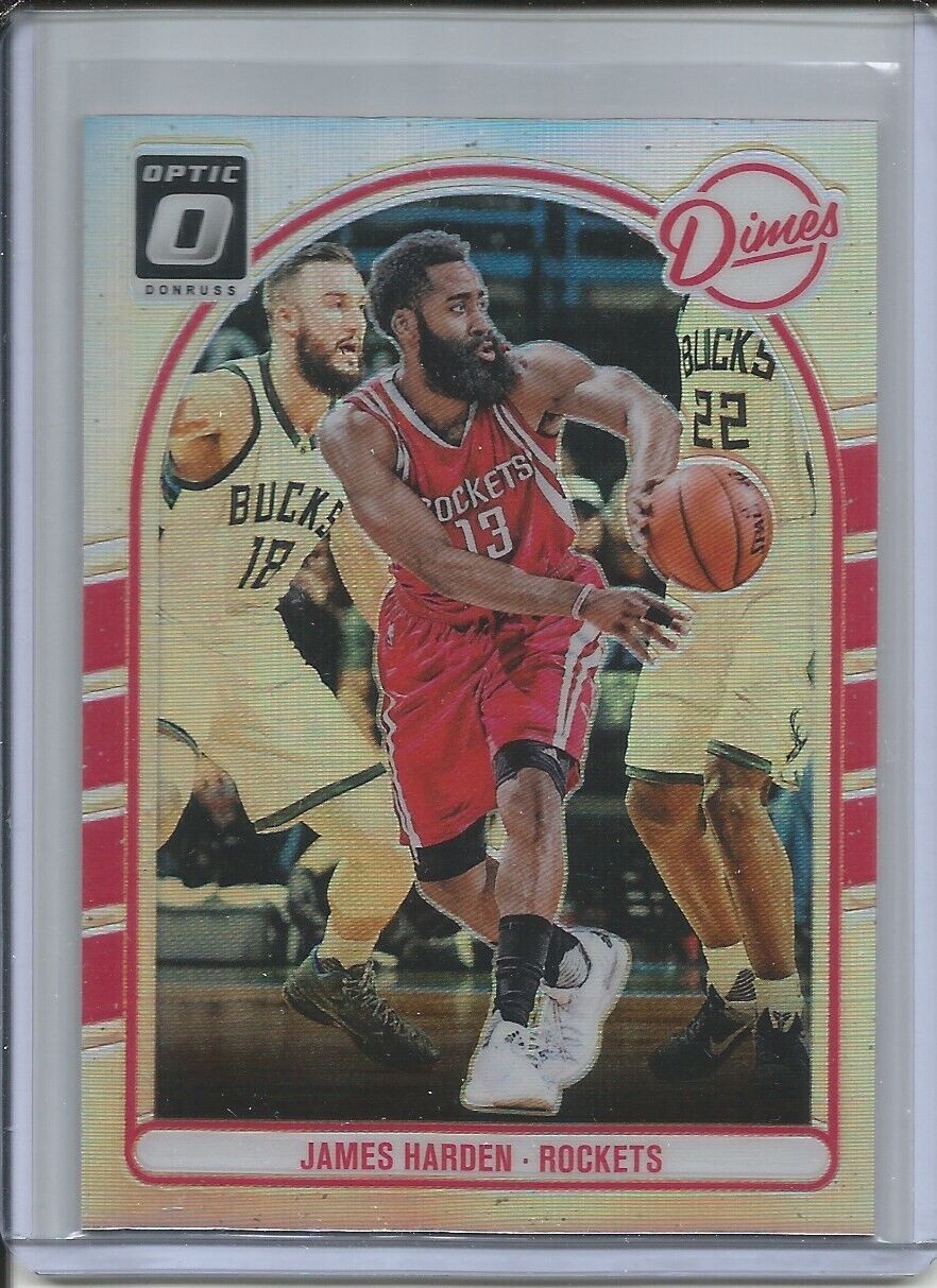JAMES HARDEN 2016-17 PANINI DONRUSS OPTIC DIMES SILVER HOLO PRIZM