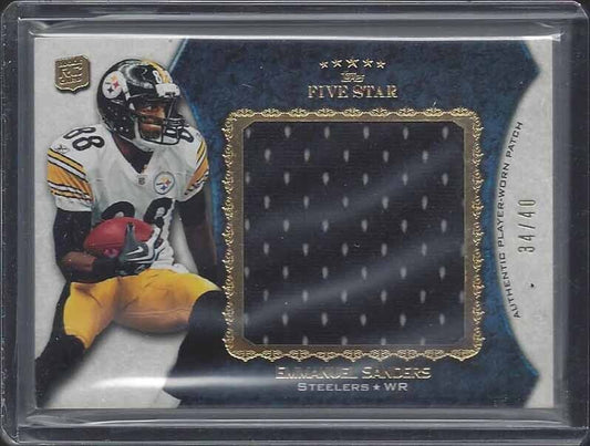 EMMANUEL SANDERS 2010 TOPPS FIVE STAR JUMBO ROOKIE JERSEY RC #D 34/49