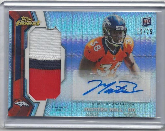 MONTEE BALL 2013 FINEST RPA PRISM REFRACTOR 3 COLOR JUMBO PATCH AUTO RC #D 19/25