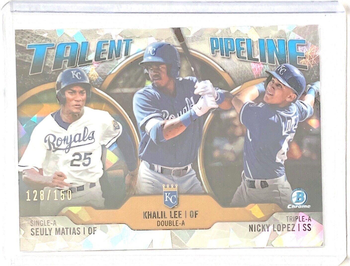 SEULY MATIAS KHALIL LEE NICKY LOPEZ 2019 BOWMAN CHROME PIPELINE ATOMIC REF /150
