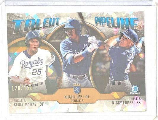 SEULY MATIAS KHALIL LEE NICKY LOPEZ 2019 BOWMAN CHROME PIPELINE ATOMIC REF /150