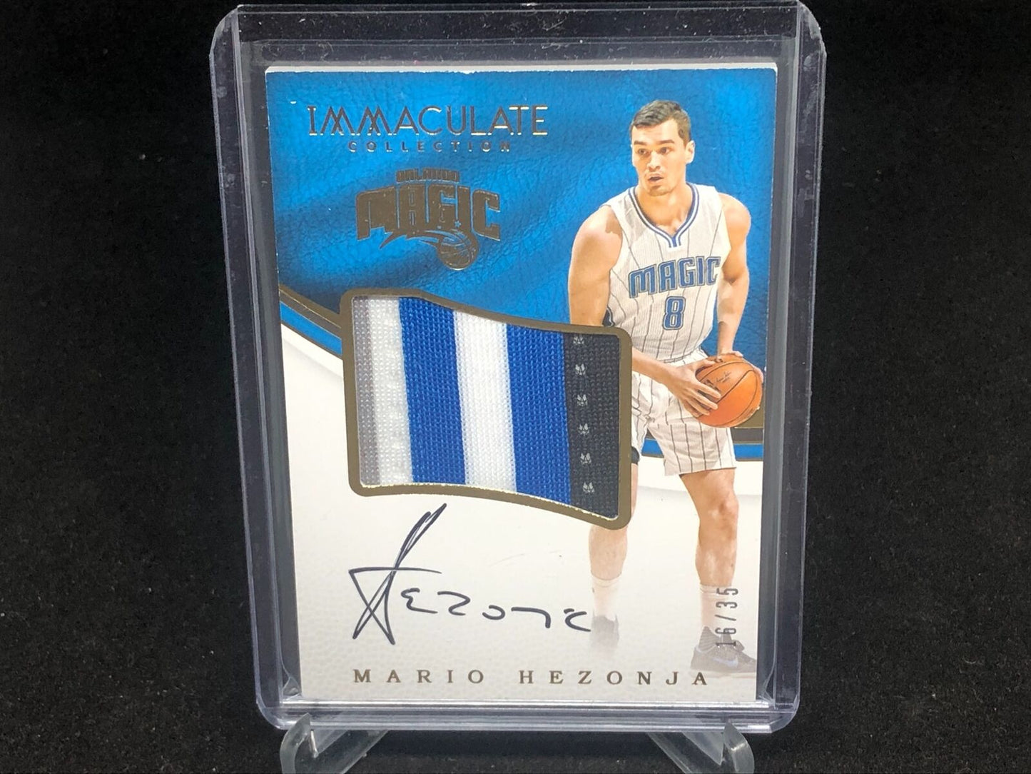 MARIO HEZONJA 2016-17 IMMACULATE PREMIUM 4 COLOR PATCH ON CARD AUTO #D 16/35