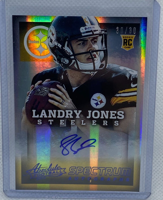 LANDRY JONES 2013 PANINI ABSOLUTE SPECTRUM BLUE AUTO RC #D 30/30