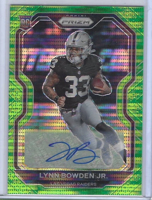 LYNN BOWDEN JR 2020 PANINI PRIZM GREEN PULSAR PRIZM AUTO RC #374