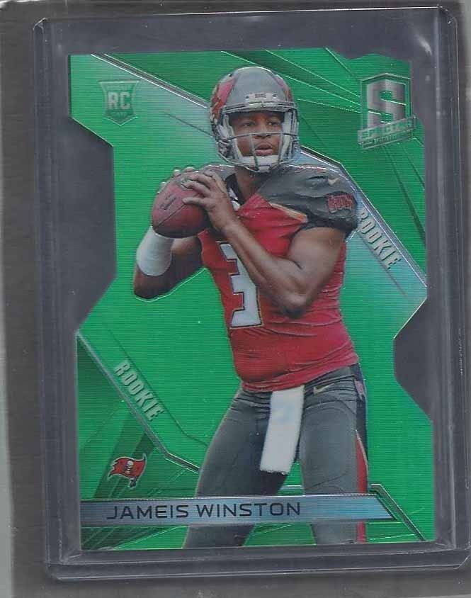 JAMEIS WINSTON 2015 PANINI SPECTRA NEON GREEN DIE CUT ROOKIE PRIZM RC #D 13/15