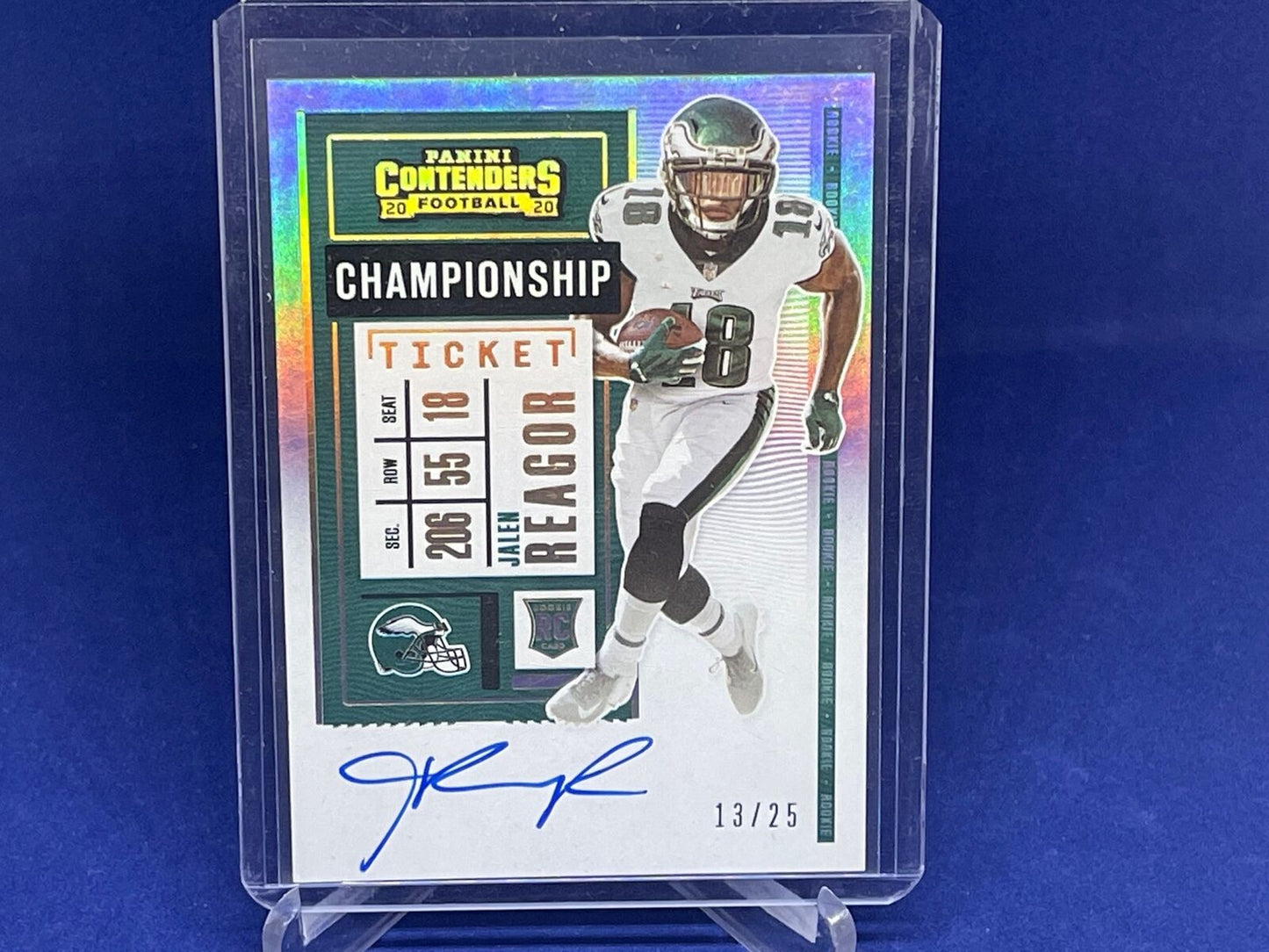 JALEN REAGOR 2020 CONTENDERS CHAMPIONSHIP TICKET VARIATION AUTO RC #D 13/25