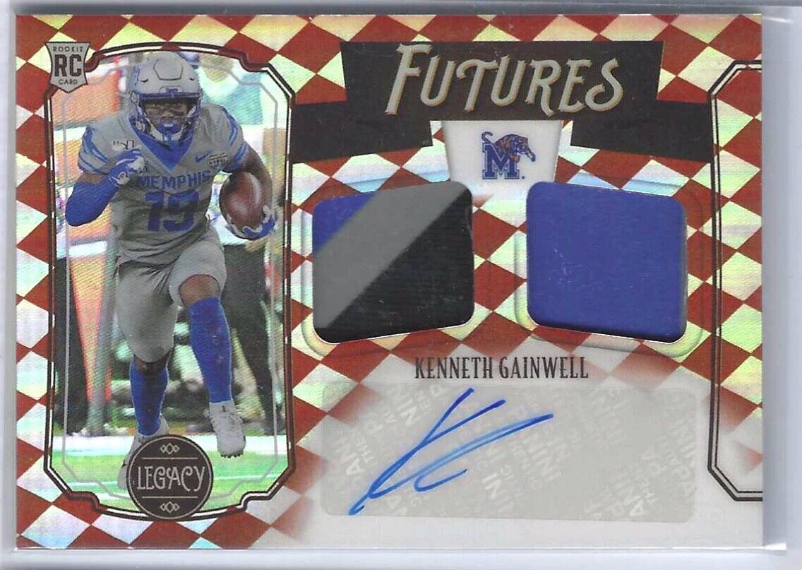 KENNETH GAINWELL 2021 PANINI LEGACY RED PRIZM DUAL PATCH AUTO RC #D /100