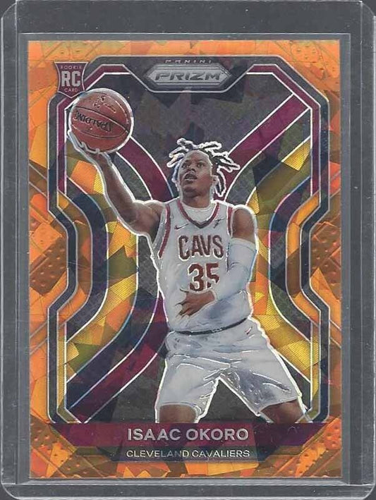 ISAAC OKORO 2020-21 PANINI PRIZM ORANGE ICE PRIZMS ROOKIE RC #298