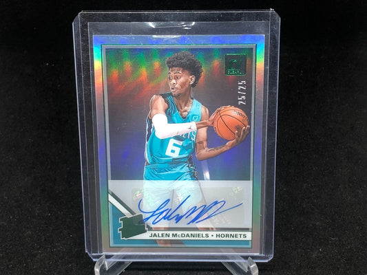 JALEN MCDANIELS 2019-20 PANINI CLEARLY DONRUSS GREEN AUTO RC #D 25/25