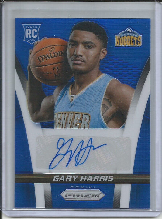 GARY HARRIS 2014-15 PANINI PRIZM AUTOGRAPH AUTO BLUE PRIZM ROOKIE RC #D 440/449