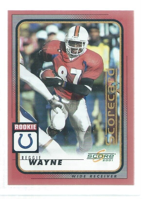 REGGIE WAYNE 2001 SCORE SELECT SCORECARD RED ROOKIE RC #D 421/469