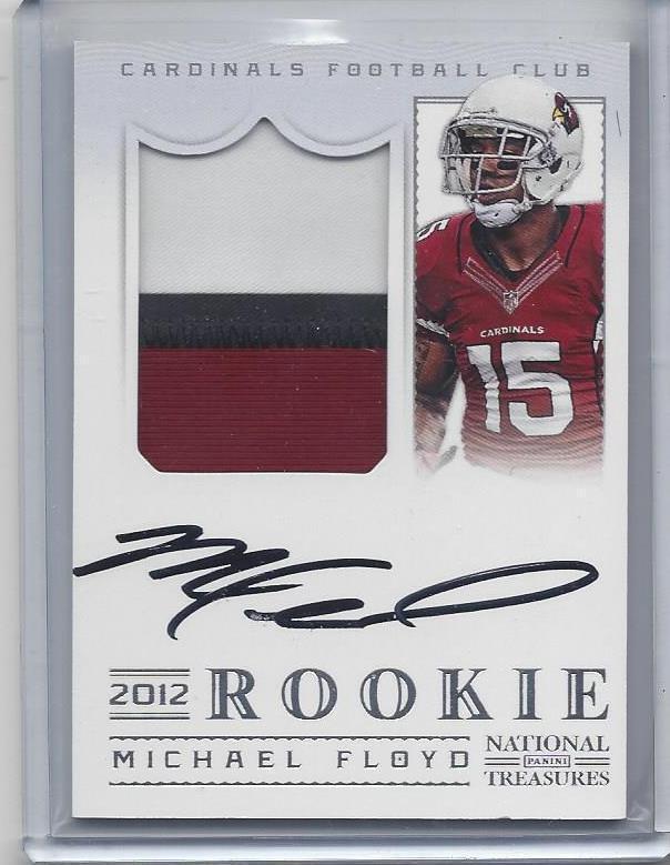 MICHAEL FLOYD 2012 NATIONAL TREASURES RPA JUMBO 3 COLOR PATCH AUTO RC #D 9/99