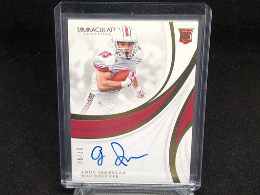 ANDY ISABELLA 2019 IMMACULATE COLLEGIATE ON CARD AUTO RC #D 27/99